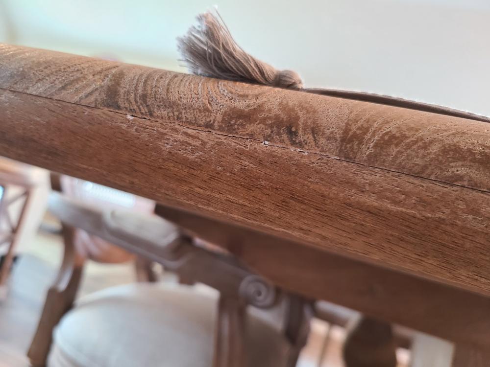 French Farmhouse Solid Wood Trestle Dining Table 84" - Customer Photo From Susan Richardson