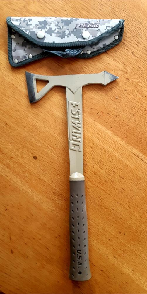 ESTWING | BLACK EAGLE Desert Sand Tomahawk - Nylon Vinyl Shock Reduction Grip - Customer Photo From Shane C.