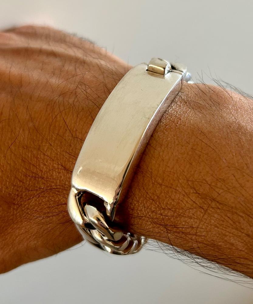 Heavy Thick Mens Silver ID Bracelet | 15mm | 925 Sterling | SilverWow™