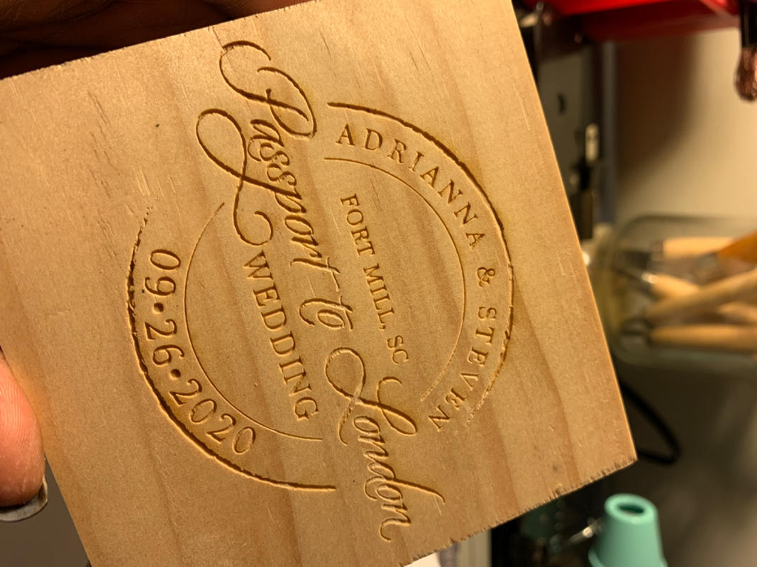 4" by 4" Engraved Stamp