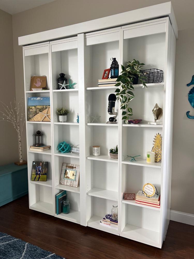 IN STOCK Queen Size Boaz BiFold Bookcase Murphy Bed - Customer Photo From Lindsay Kelley