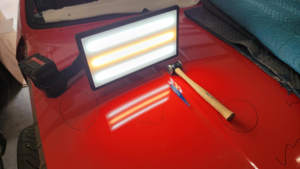 Elim A Dent Ver-2 14" 3 Strip, 18v Warm Center Portable PDR Light - Milwaukee Compatible - Battery & Charger Sold Separately - Customer Photo From Steven Graham