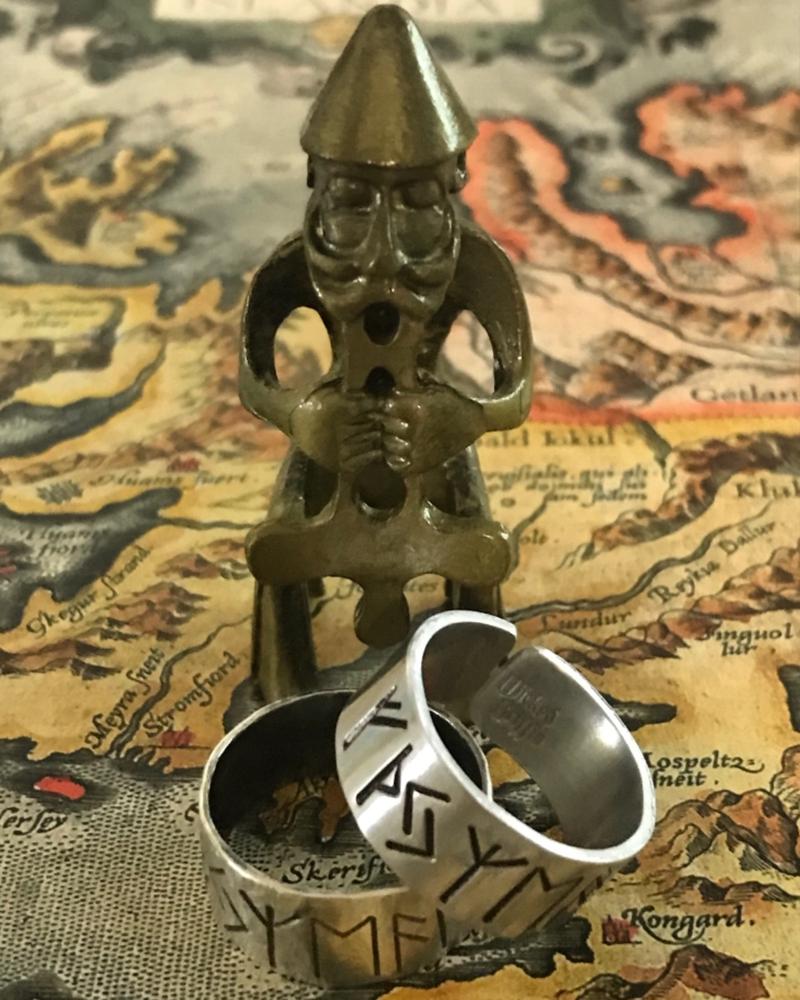 Custom Rune Ring - Cuff Style - Customer Photo From Jevon L.