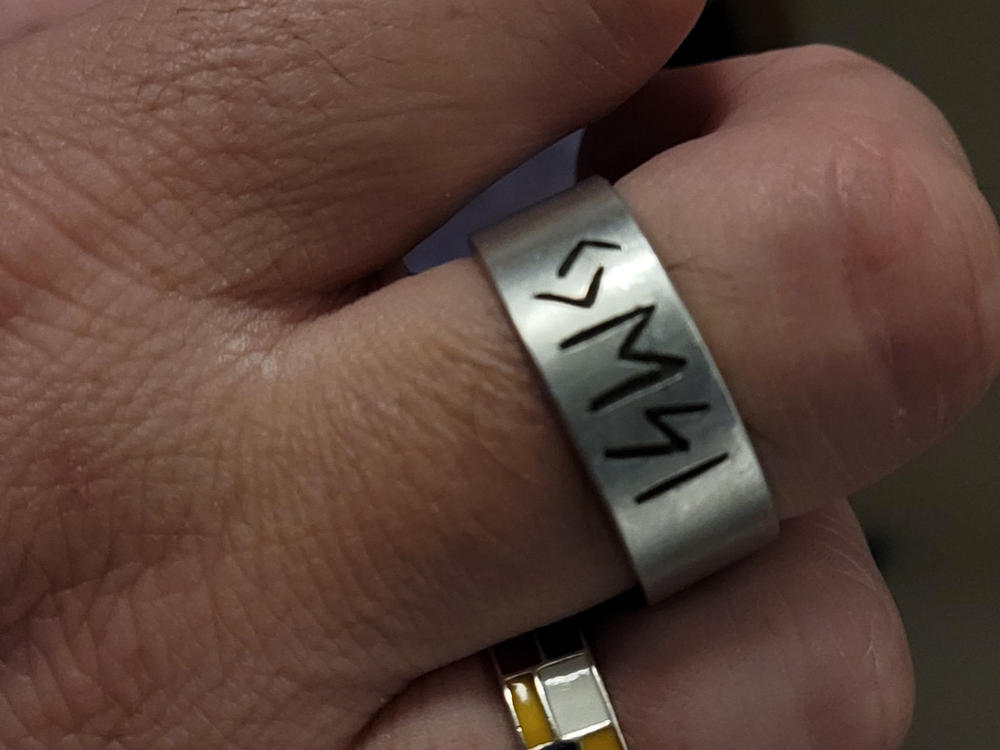 Custom Rune Ring - Cuff Style - Aluminum - Customer Photo From Jesse Lewis