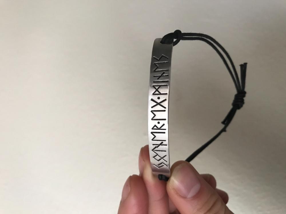 Rune Bracelet - Custom Runes - Adjustable Sliding Knot - Aluminum - Customer Photo From Keon Z.
