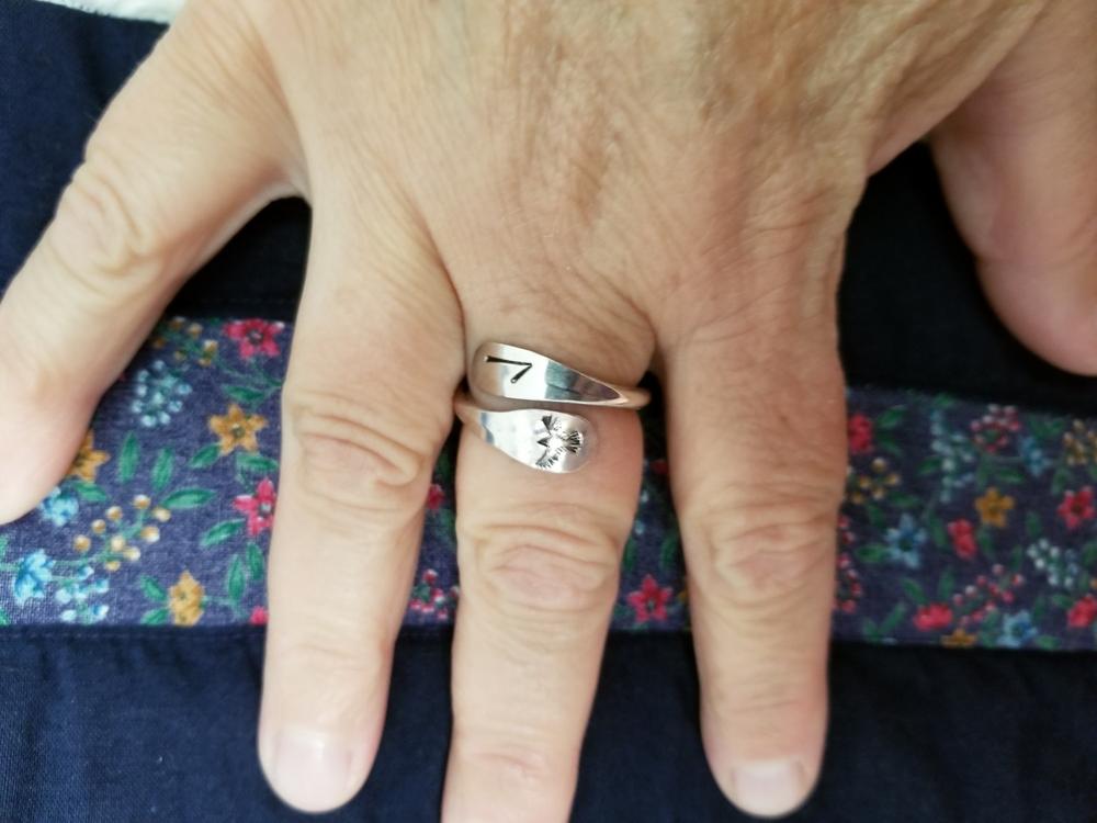 Silver Rune Wrap Ring - Custom Runes - Customer Photo From Dawn F.