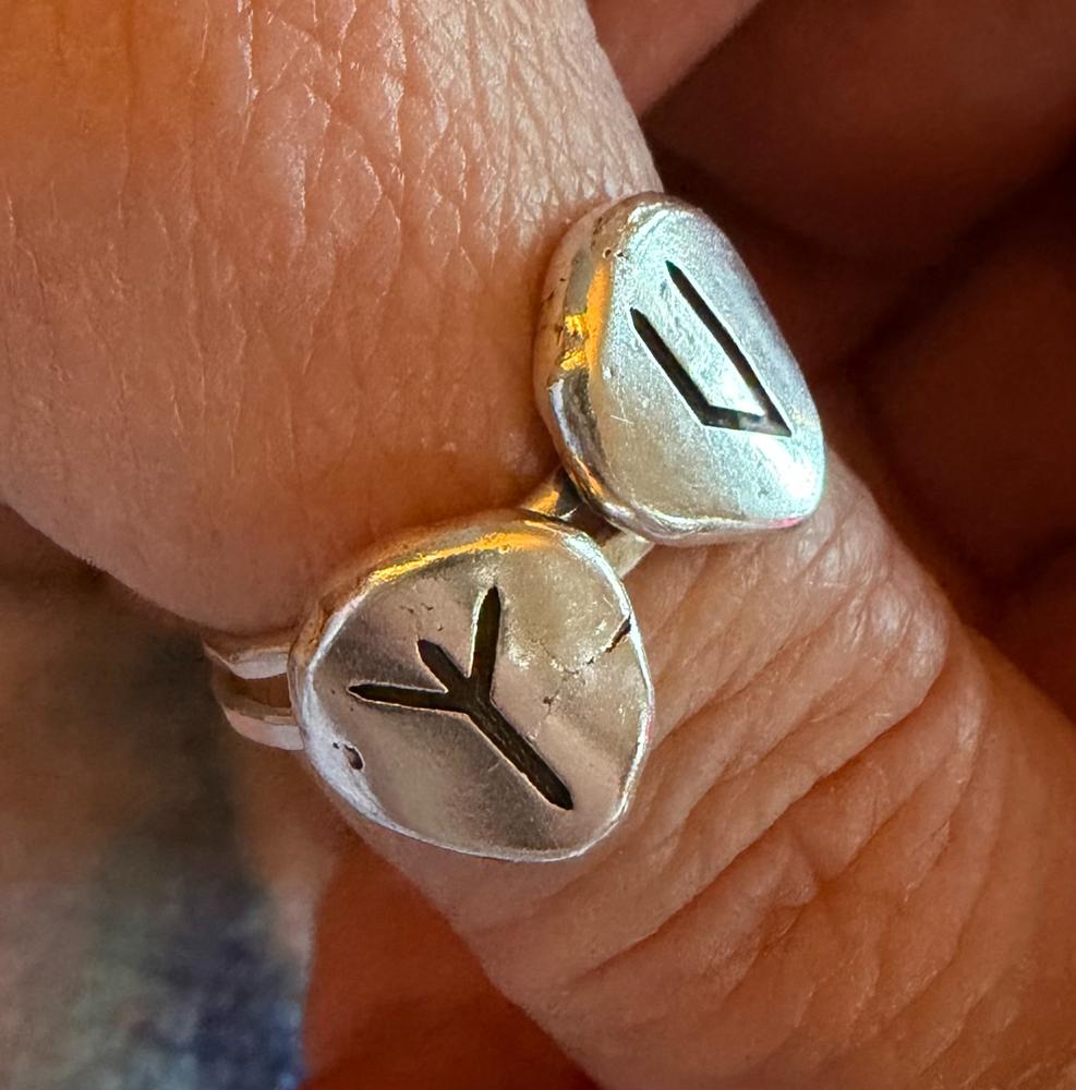 Rune Ring - Stackable - Custom Elder Futhark Rune - Customer Photo From Anonymous
