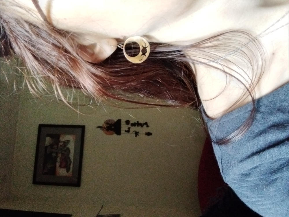 Triple Moon Goddess Circle Earrings - Copper - Customer Photo From Ariadna Ilika