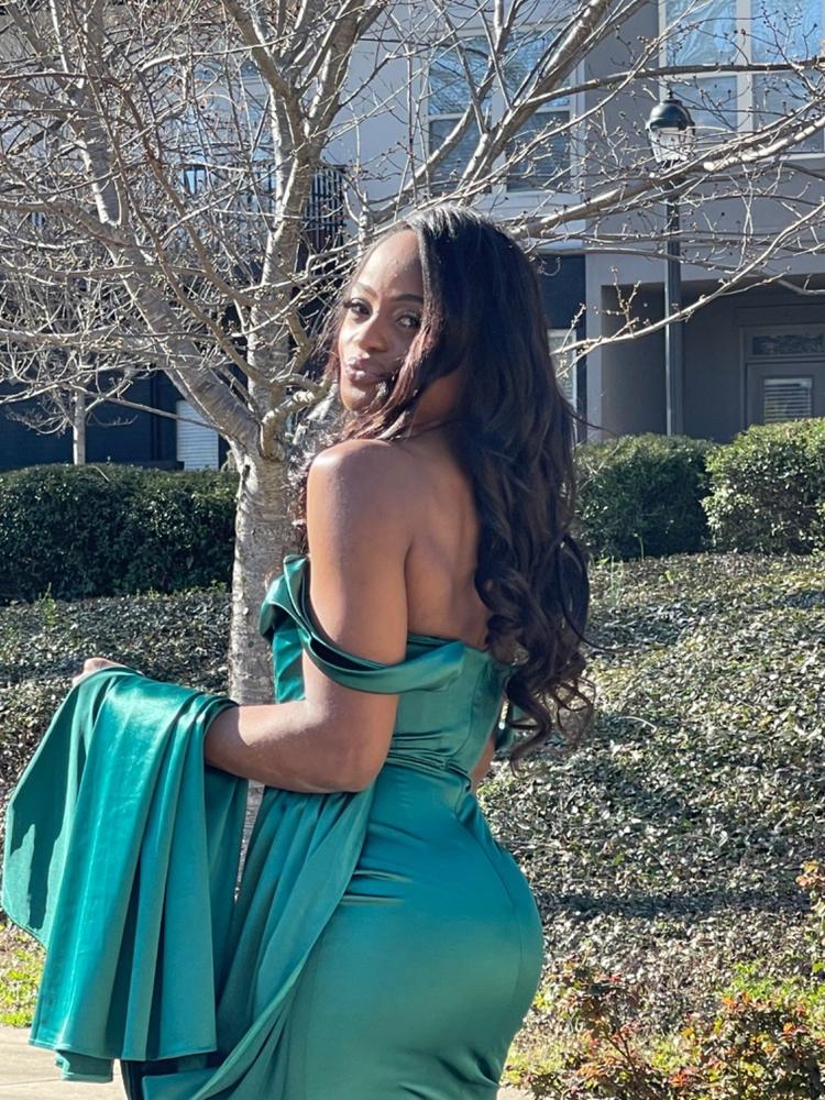 Anastasia Corset Gown w/ Sash- Emerald Moda Glam Boutique Anastasia Corset Gown w/ Sash- Emerald Moda Glam Boutique