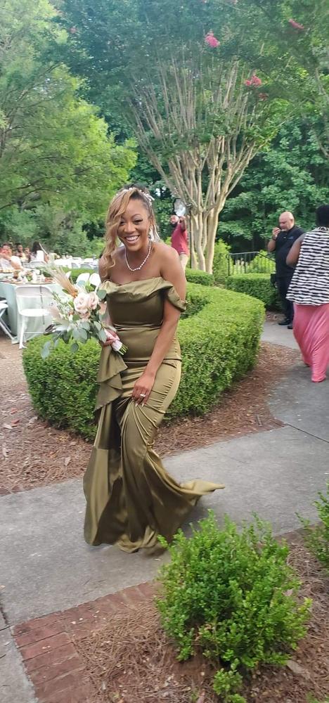 Delilah Gown- Olive  Moda Glam Boutique