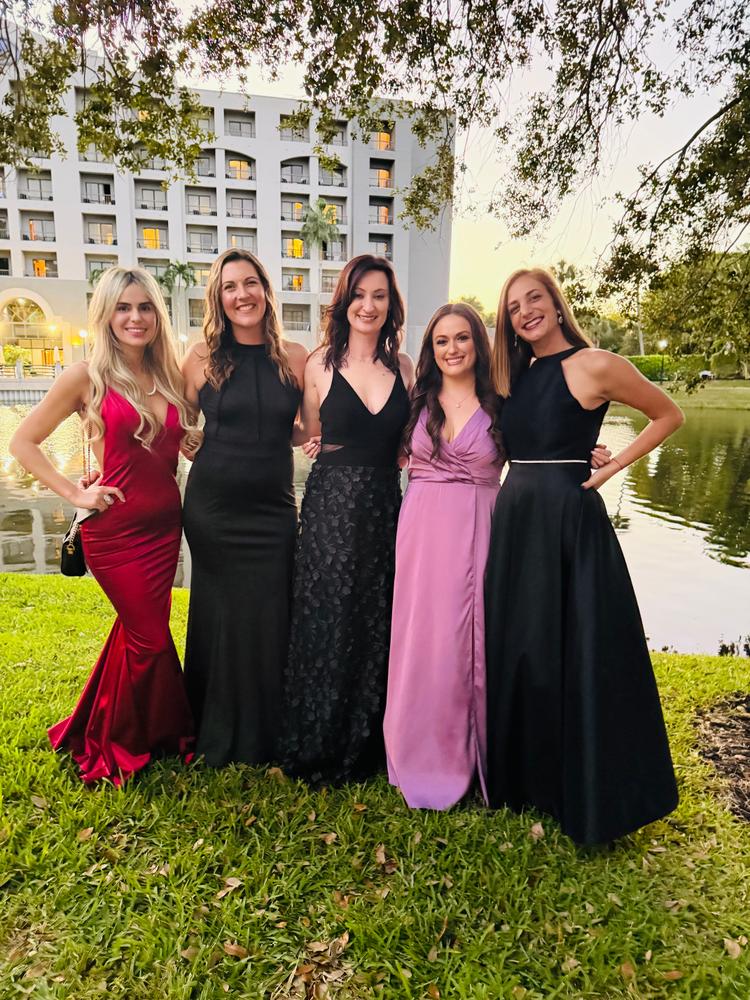 Milan Mermaid Satin Evening Gown-Ruby  Moda Glam Boutique