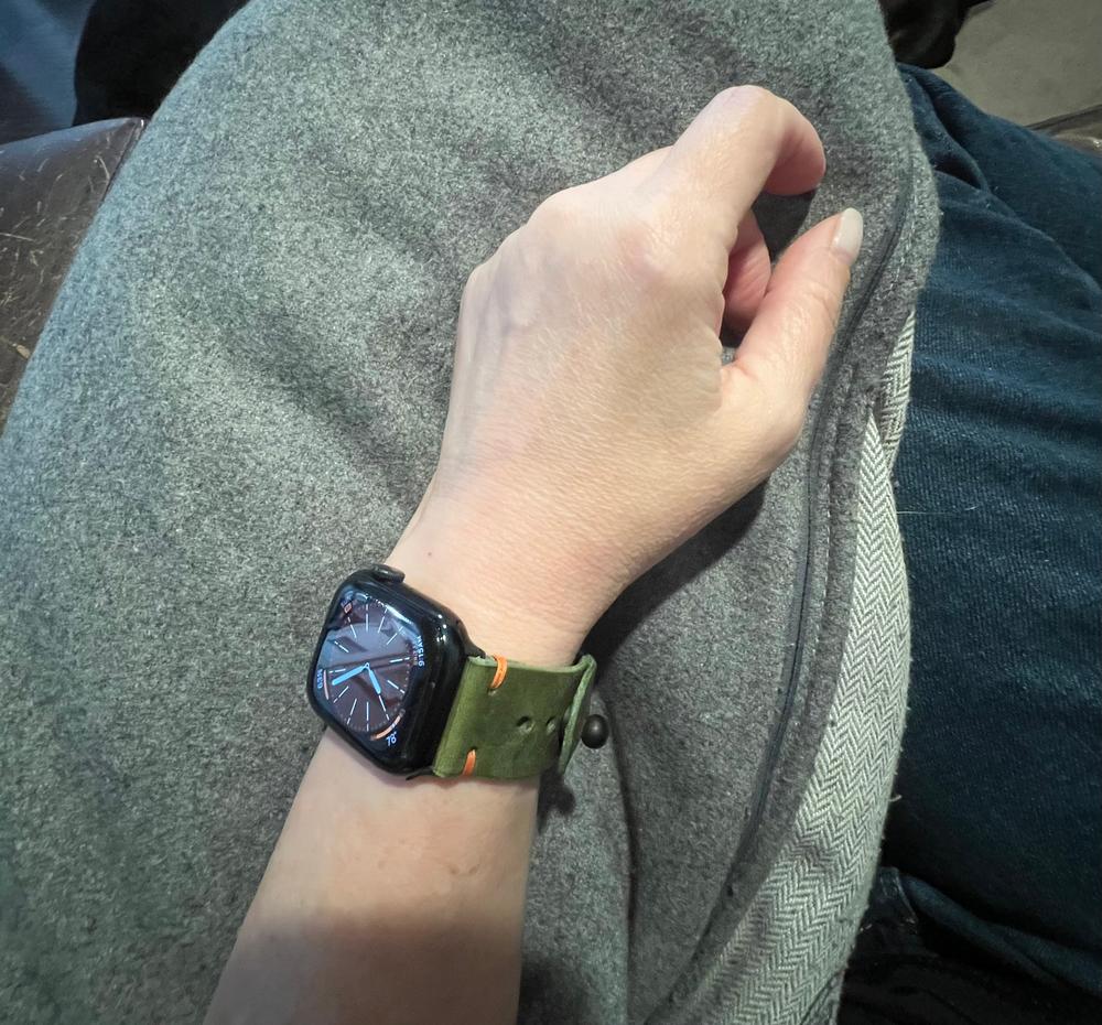 Apple Watch Band - Olive Bridle Wickett and Craig - Customer Photo From Aud