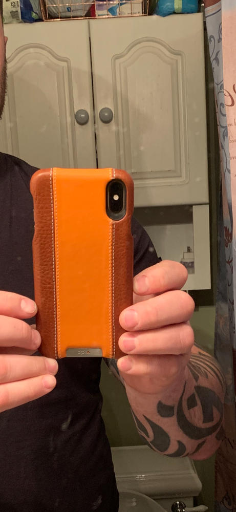 Custom Grip GT iPhone X / iPhone Xs Leather Case - Customer Photo From Ralph D.