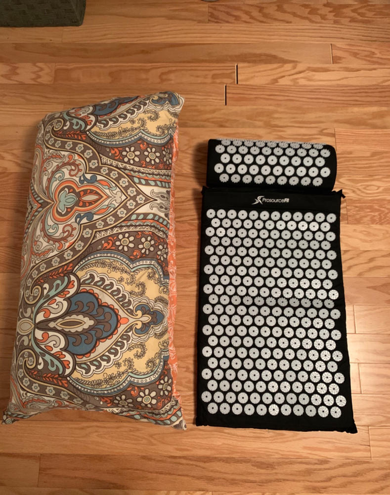 Acupressure Mat and Pillow Set Black - ProsourceFit