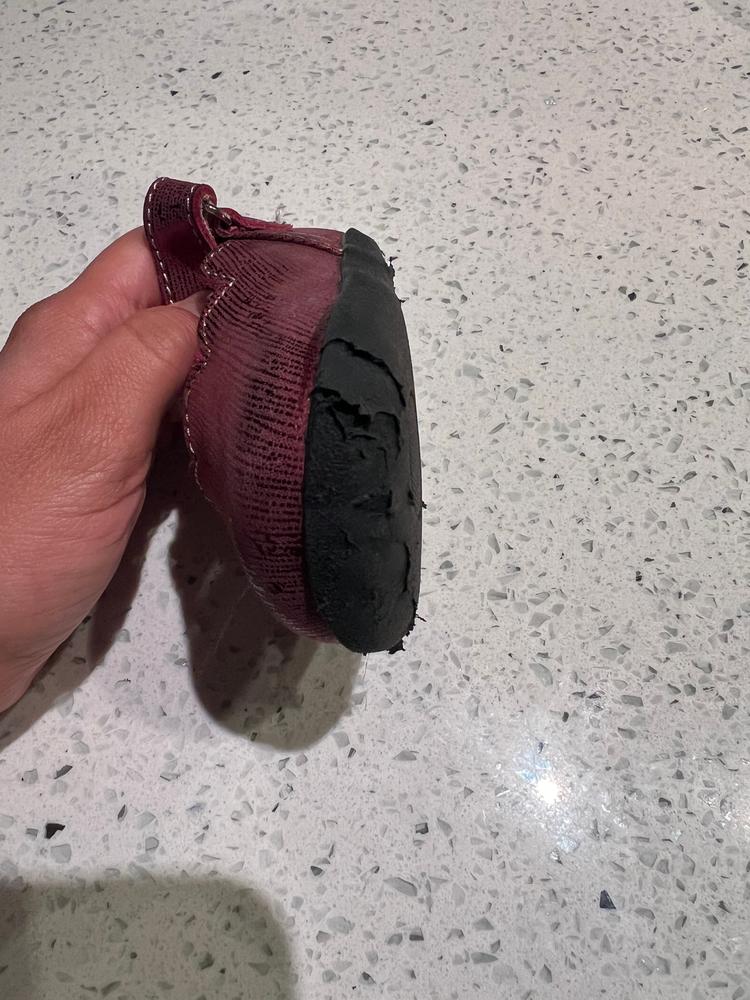 Susie (First Walker)  Burgundy Metallic - Final Sale - Customer Photo From Johanna