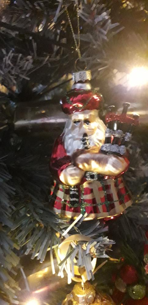 Santa With Bagpipes Bauble - Customer Photo From Doreen Hyland