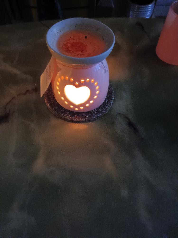 Heart Ceramic Oil Burner / Wax Burner - 2 Colours - Customer Photo From Lynda Lynch