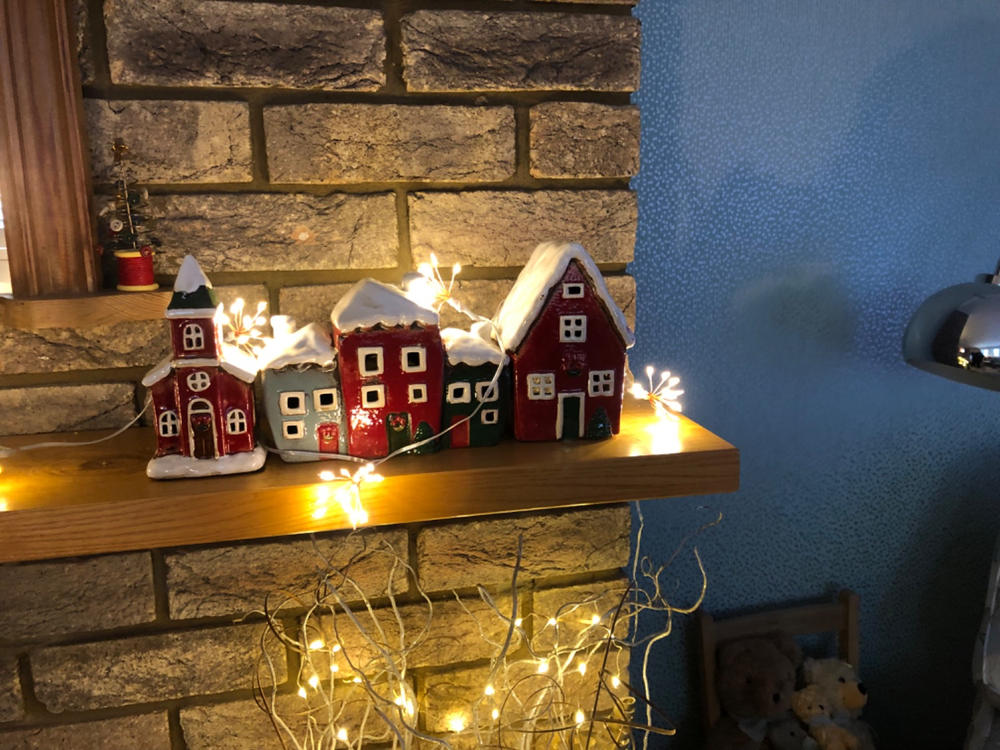 Christmas Cornish Village Pottery Lantern Red Small Church - Customer Photo From Judy Taylor