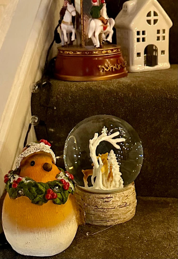 Large Festive Snow Globe Deer Woodland, Bethlehem Christmas Star - Customer Photo From Duncan McInnes 