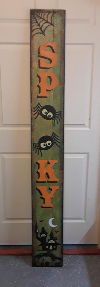 Joanie 2 pc Stencil Vertical Spooky fit 48" board Halloween Spiders Porch Signs 