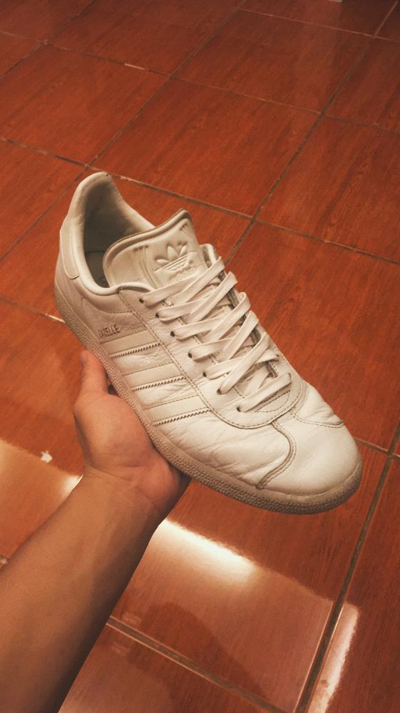 White Waxed Flat Laces - Customer Photo From Sam