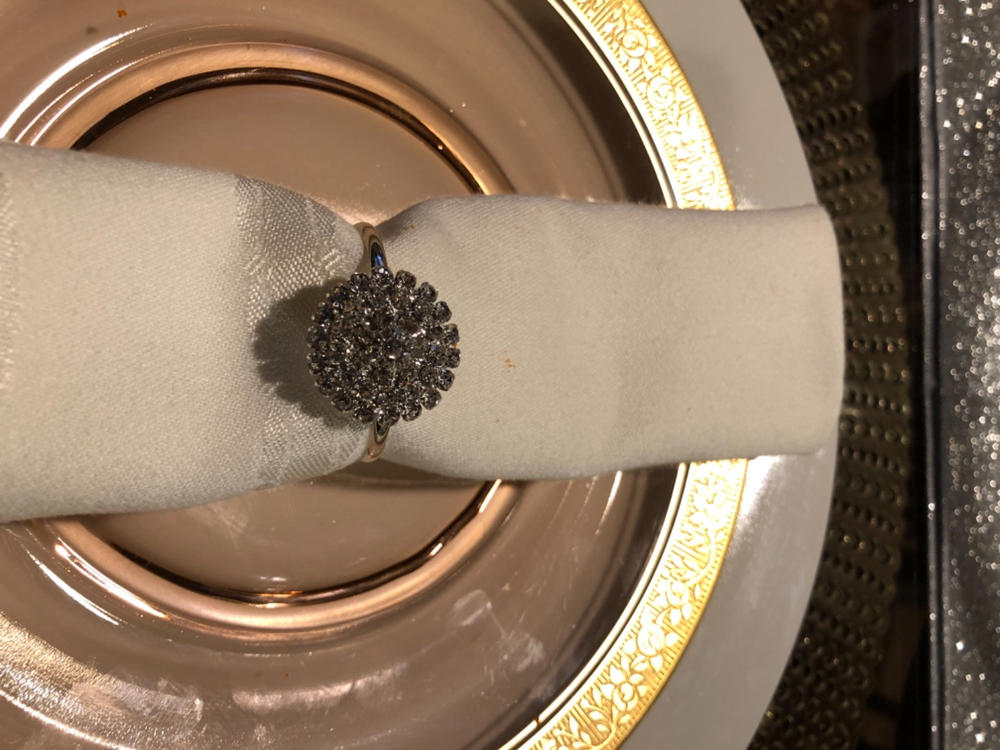 Floral Rhinestone Napkin Ring | Deal of the Month! - Customer Photo From Vivian Crawford