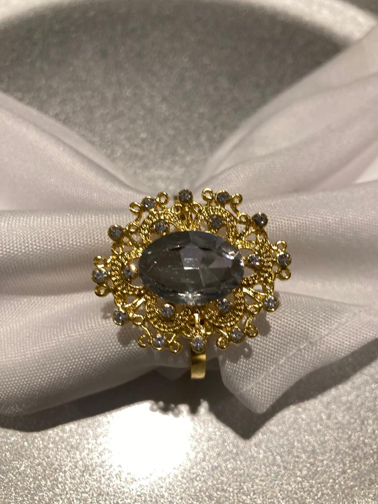 Gold Crystal Napkin Ring - Customer Photo From Judith