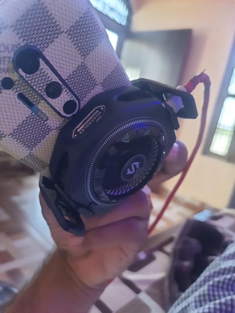 Black Shark Magnetic Phone Cooler 5 Pro 18 Addressable RGB LEDs Detachable Grip APP-Controlled Thermostatic Cooling Fan for iPhone MagSafe/Android/iPad Gaming/Streaming/Photography - Customer Photo From Aman Bishnoi 