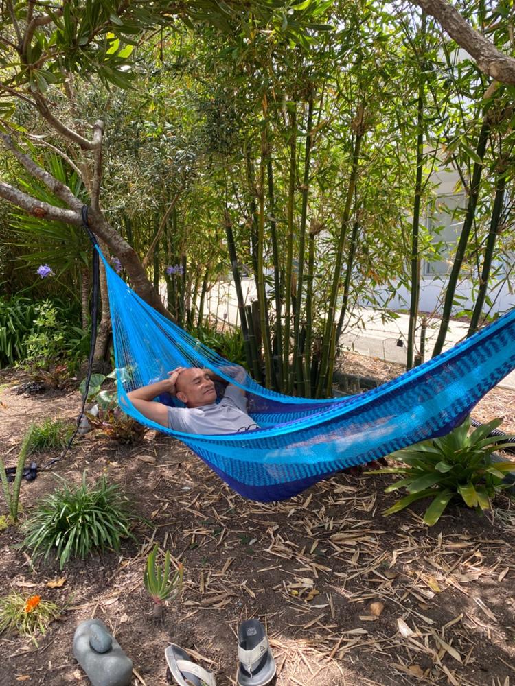 Mexican Hammock - Double Blue - Customer Photo From Margot Ah Kuoi