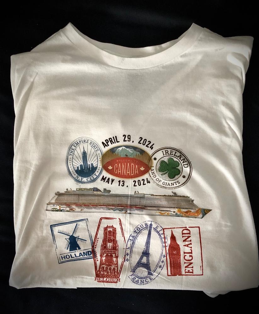 Custom Passport Stamp Shirt - Customer Photo From Michael T Mooney