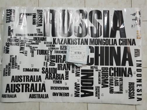 Word World Map Vinyl Wall Sticker - Black - Customer Photo From Brad K