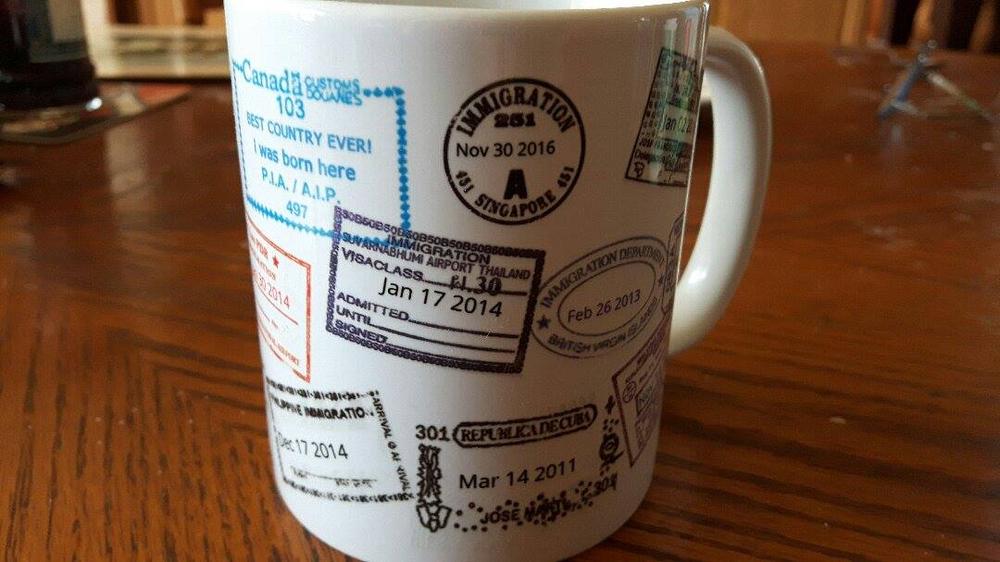 Custom Passport Stamp Coffee Mug - Customer Photo From Anonymous