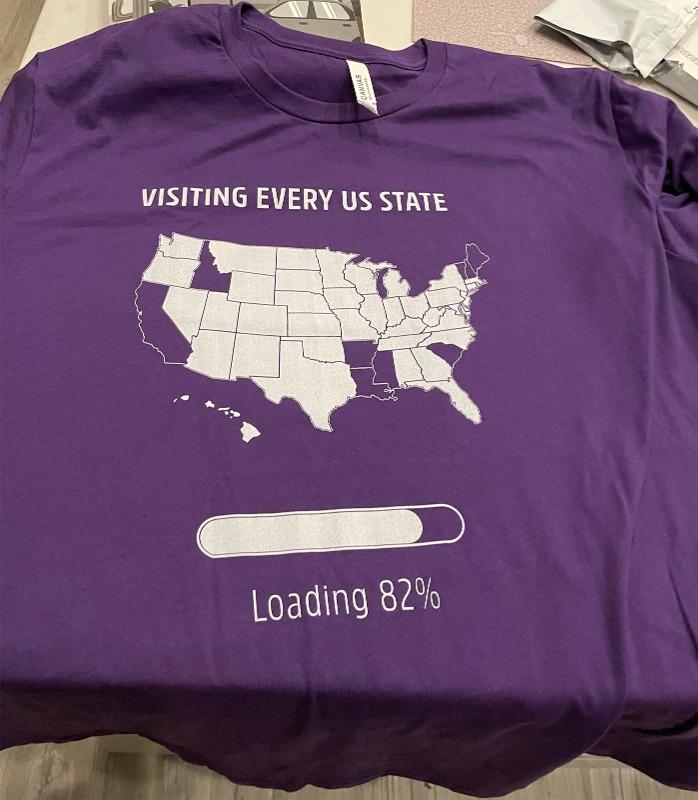 Visiting Every US State Shirt - Customer Photo From Sherry K.
