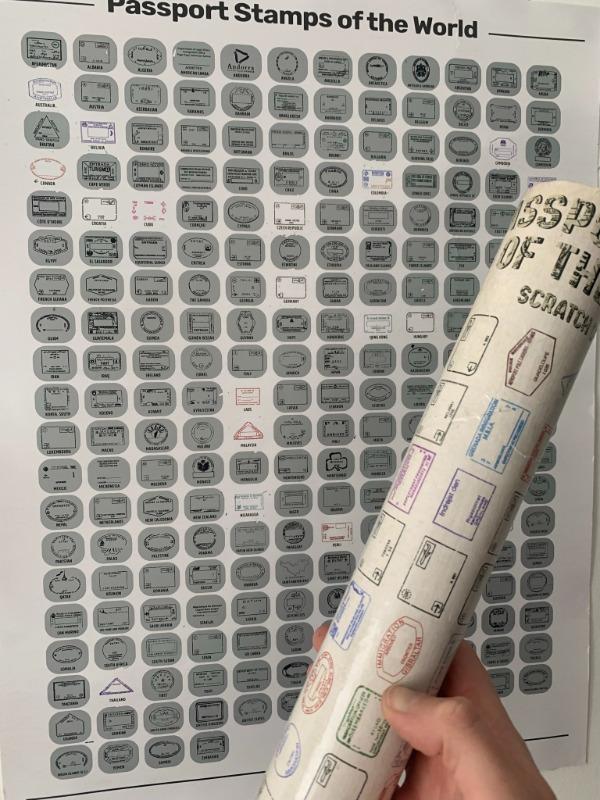 Passport Stamps Of The World Scratch Poster - Customer Photo From Anonymous
