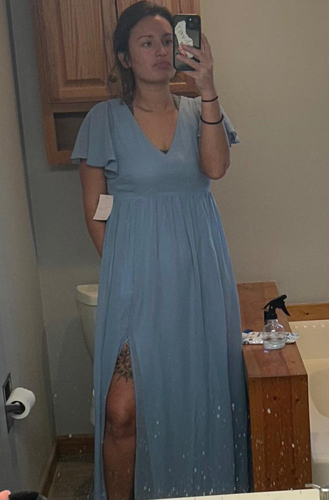 Hannah Empire Dress - Dusty Blue - Customer Photo From Allyson Sears