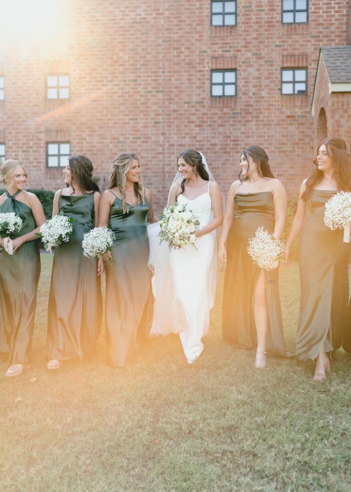 Mia Shiny Satin Convertible Dress - Olive - Customer Photo From Madeline C