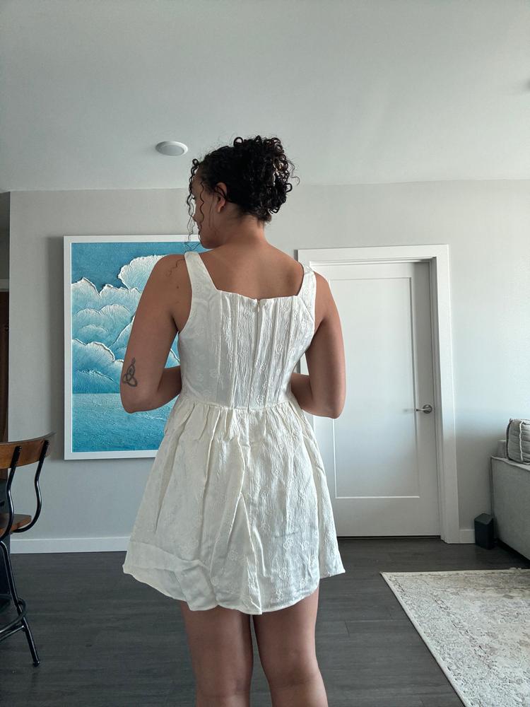 Piper Corset Mini Dress - White - Customer Photo From BG