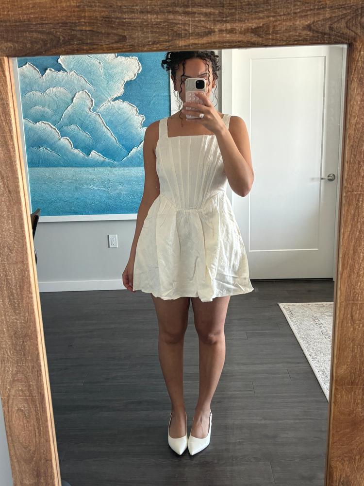 Piper Corset Mini Dress - White - Customer Photo From BG