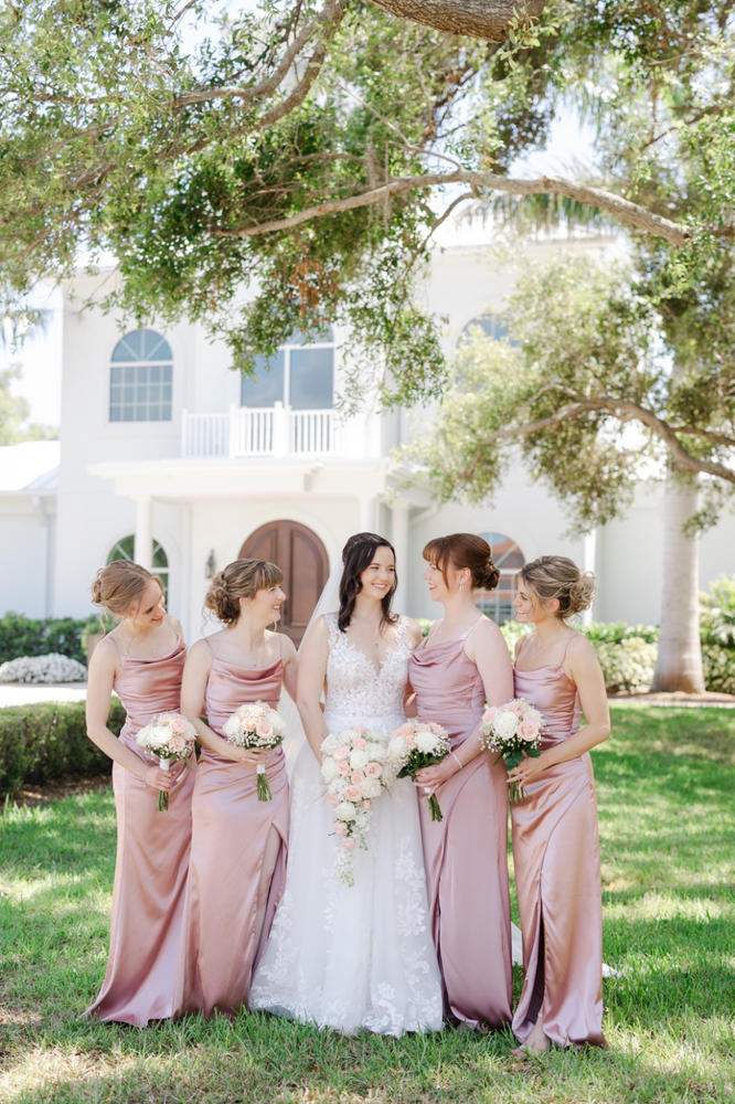 Lydia Shiny Satin Dress - Rose Gold - Customer Photo From Colleen OKane