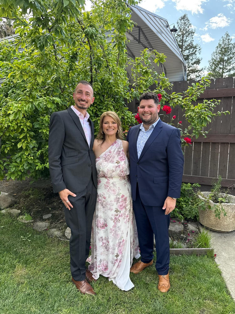 Kira Dress With Slit - Dusty Pink Peonies - Customer Photo From Ann Brown