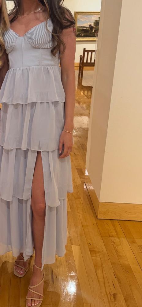 Lola Chiffon Dress - Ice Blue - Customer Photo From Carly Thacker
