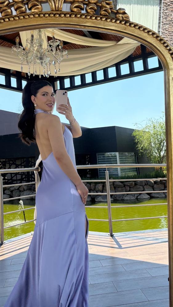 Stephanie Matte Satin Dress - Dusty Lilac - Customer Photo From Maria Rosales