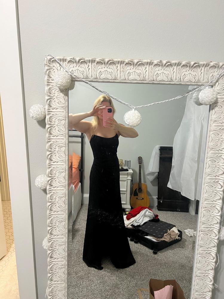 Anne Matte Satin Dress - Black - Customer Photo From Deanna Hare