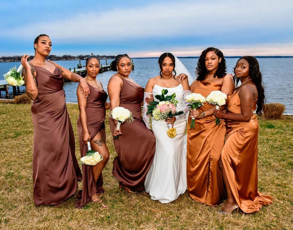 Jennifer Matte Satin Dress - Chocolate Brown - Customer Photo From Darcey Rayner