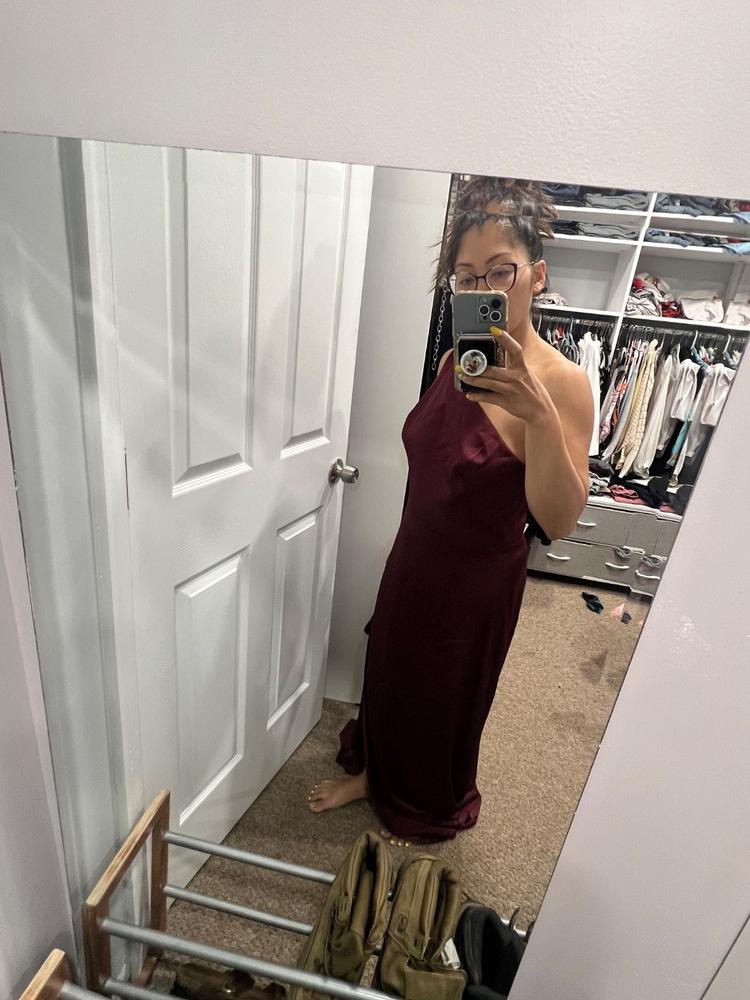Kira Matte Satin Dress - Cabernet - Customer Photo From Samantha Vargas
