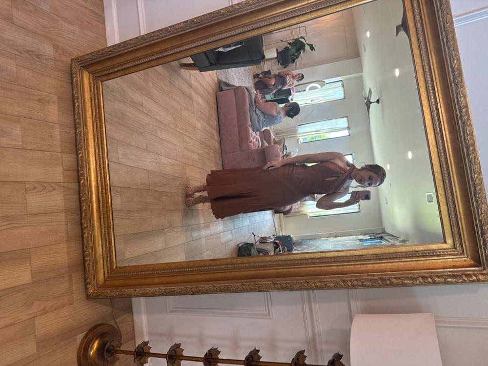Monique Matte Satin Dress - Rust - Customer Photo From Emily Espino