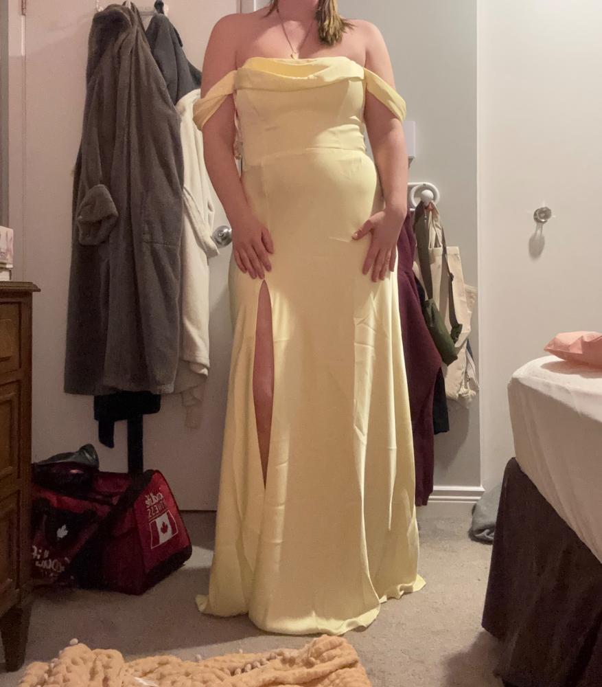 Mia Matte Satin Convertible Dress - Lemon Sorbet - Customer Photo From Emma Fox