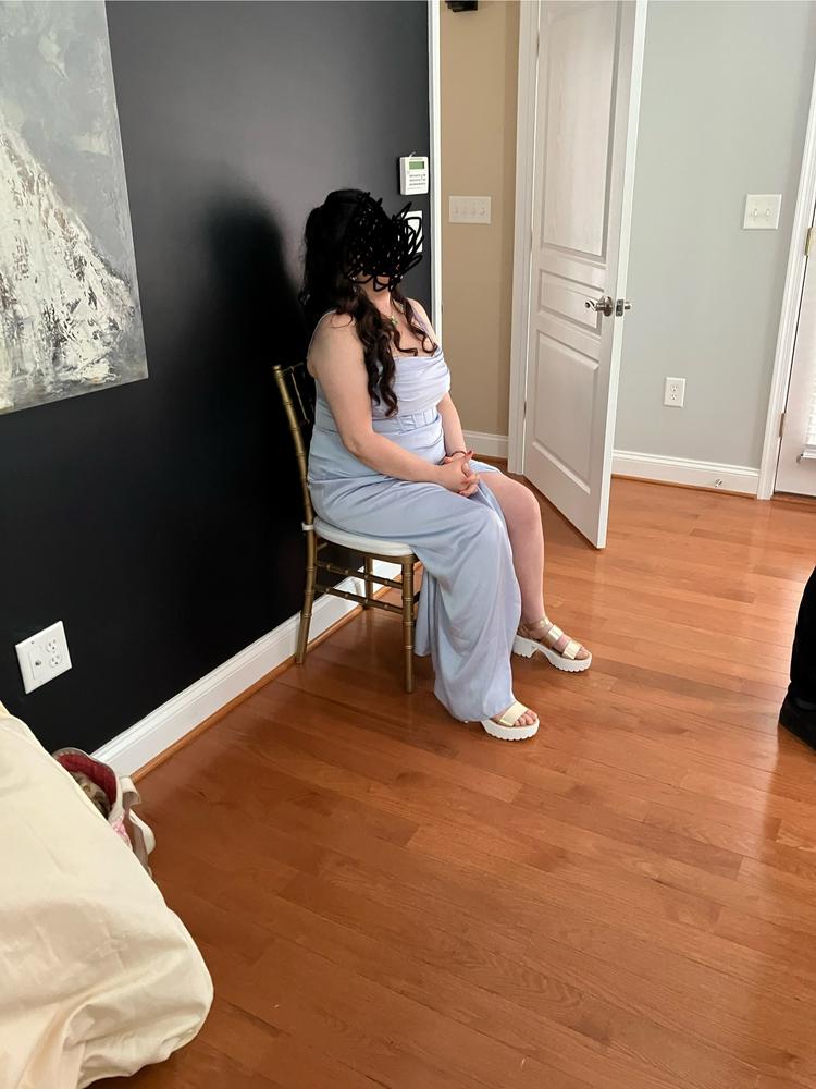 Carrie Matte Satin Dress - Periwinkle Blue - Customer Photo From Emma