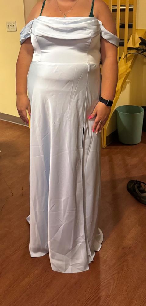 Mia Matte Satin Convertible Dress - Mist Blue - Customer Photo From Liz Wienold