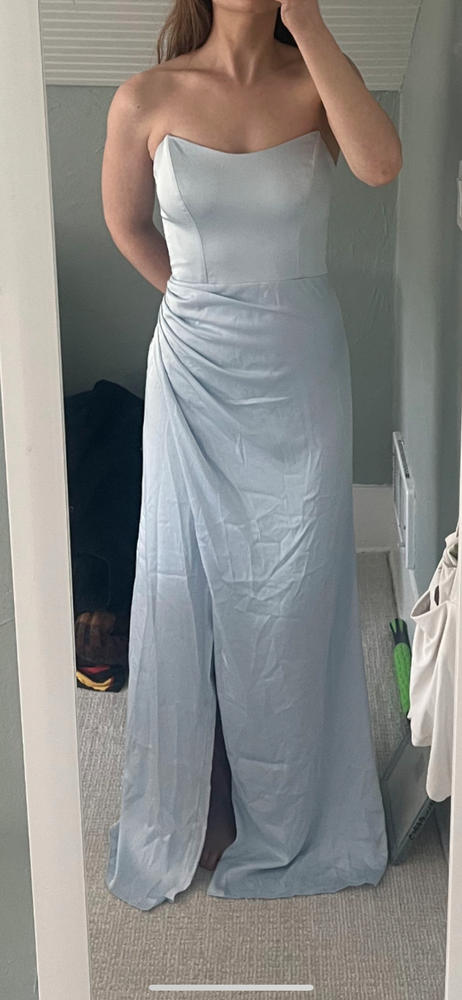 Anne Matte Satin Dress - Mist Blue - Customer Photo From Carolyn Goodman